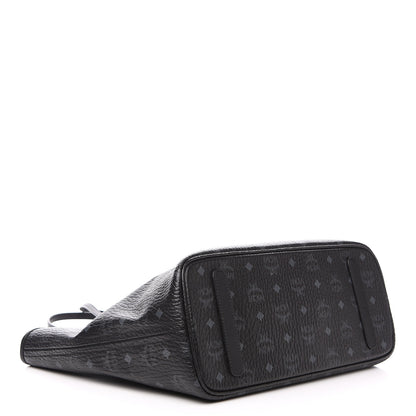 MCM Visetos Medium Anya Zip Top Shopper Tote Black 3 of 11