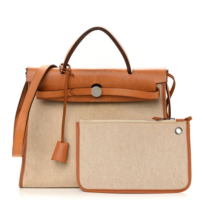 Hermes Vache Hunter Toile H Herbag Zip 31 PM Natural 1 of 17