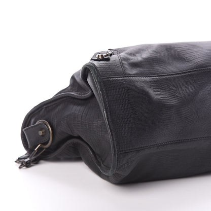 Balenciaga Agneau Lizard Embossed Classic Hardware City Black 7 of 8