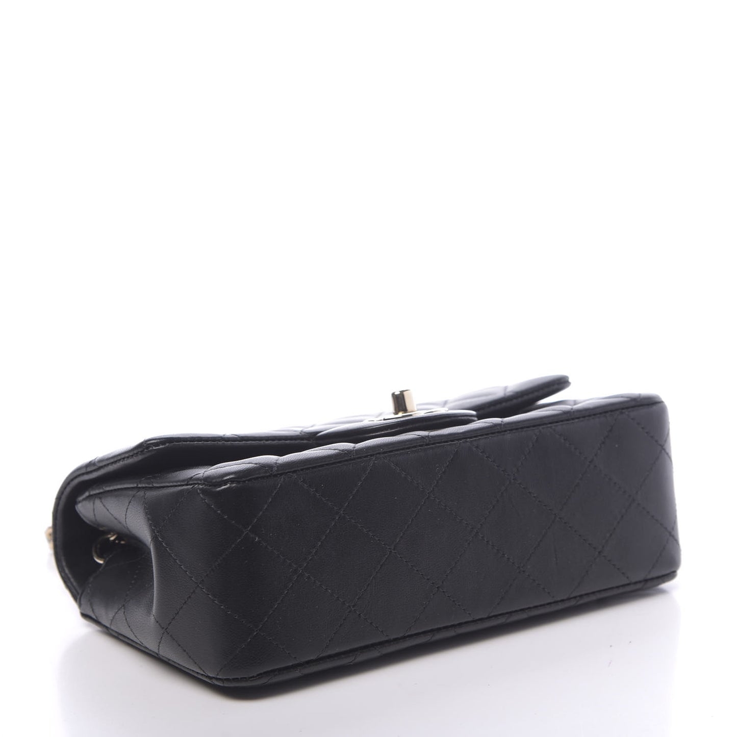 Lambskin Quilted Mini Rectangular Flap Black