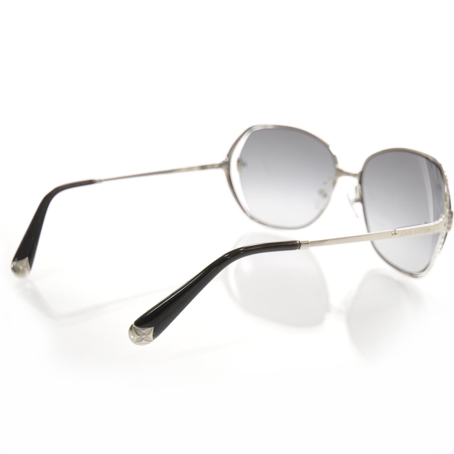 Louis Vuitton Rhinestone Oversized Magnolia Sunglasses Black Glitter 2 of 8