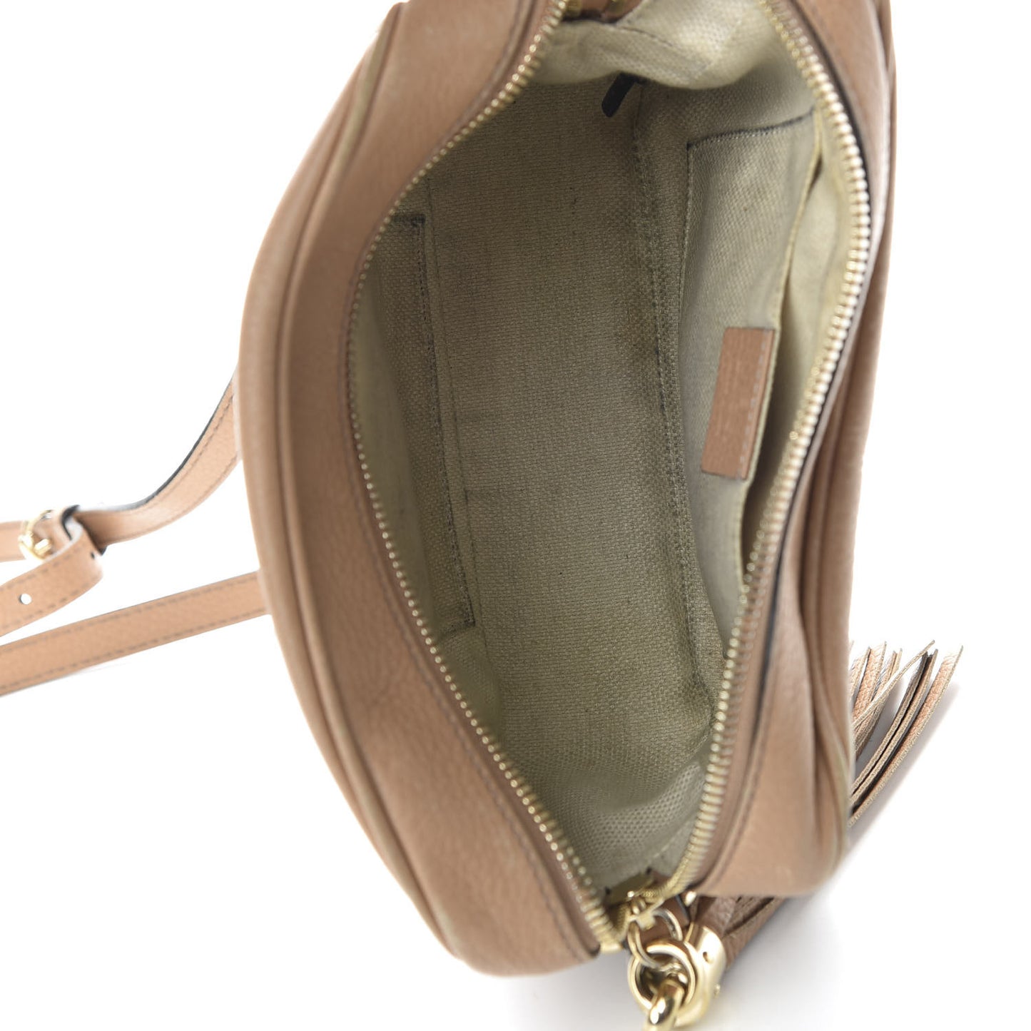 Pebbled Calfskin Small Soho Disco Bag Rose Beige