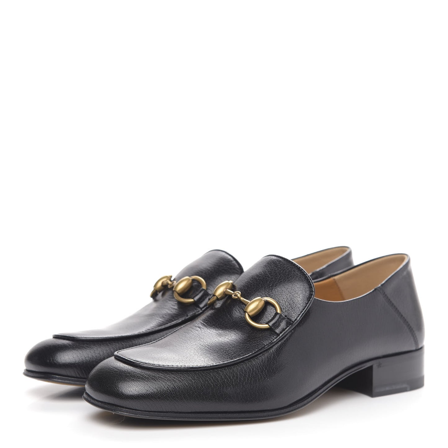 Goatskin Womens Horsebit Mid-Heel Loafers 37 Black
