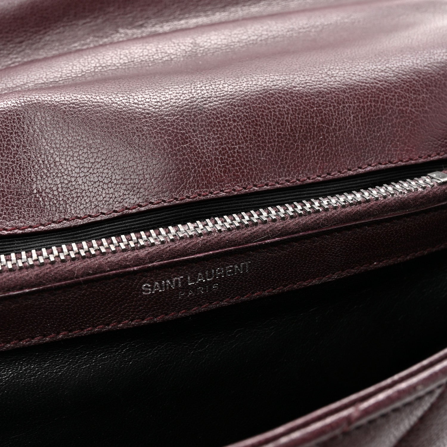 Saint Laurent Sheepskin Matelasse Chevron Monogram Medium College Bag Amaranto 13 of 14