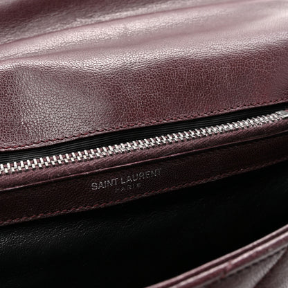 Saint Laurent Sheepskin Matelasse Chevron Monogram Medium College Bag Amaranto 13 of 14