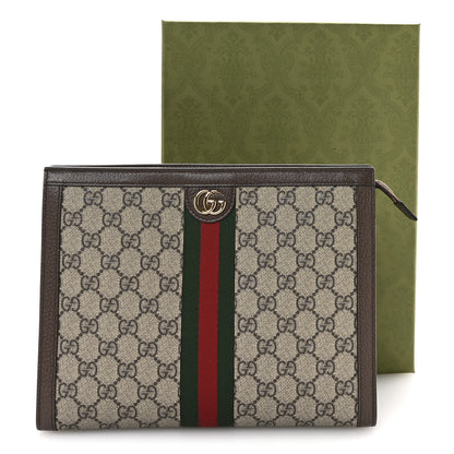 Gucci GG Supreme Monogram Web Ophidia Pouch Brown 8 of 8