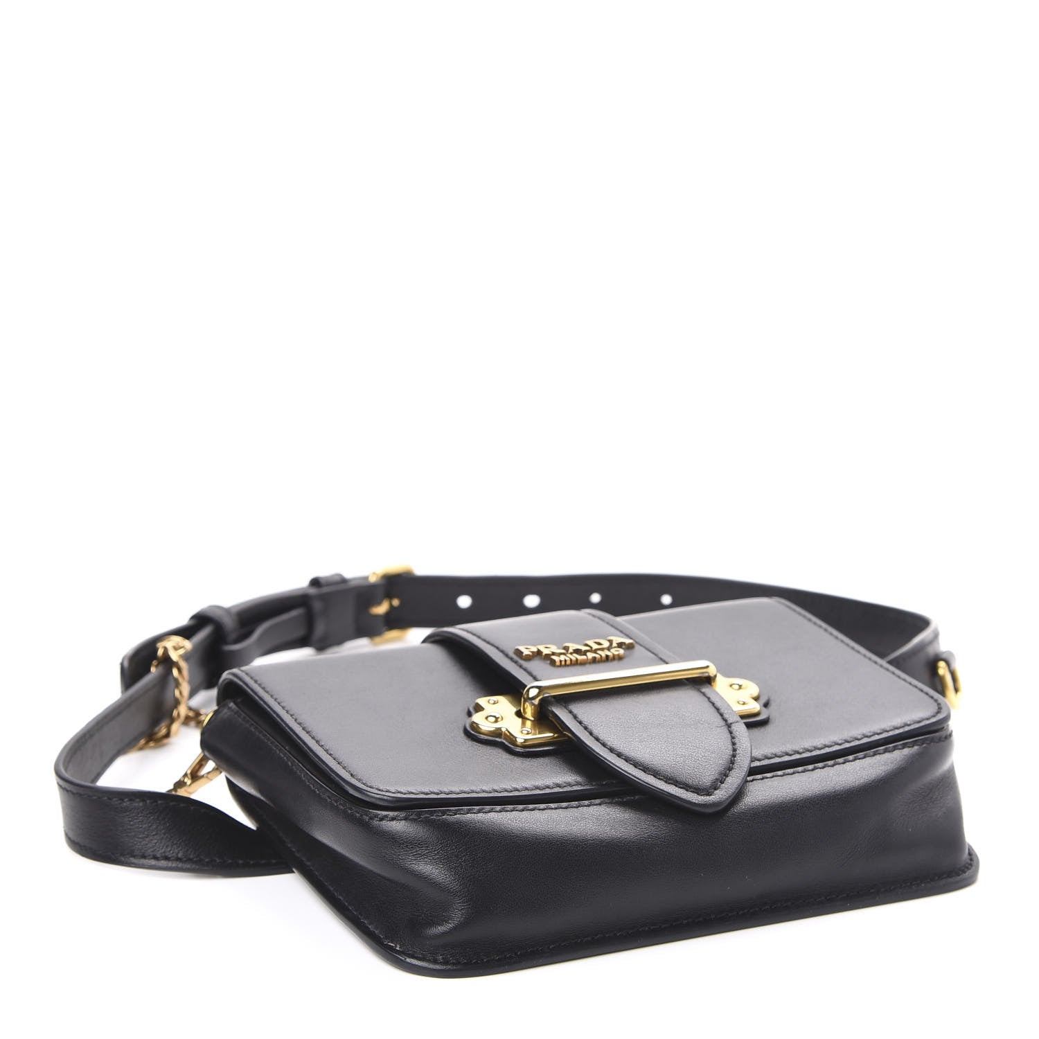 Prada City Calf Cahier Belt Bag Black 5 of 11