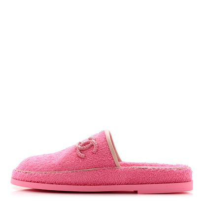 Chanel Fabric Lambskin Stitched Resin CC Mules 39.5 Pink Light Pink 1 of 8
