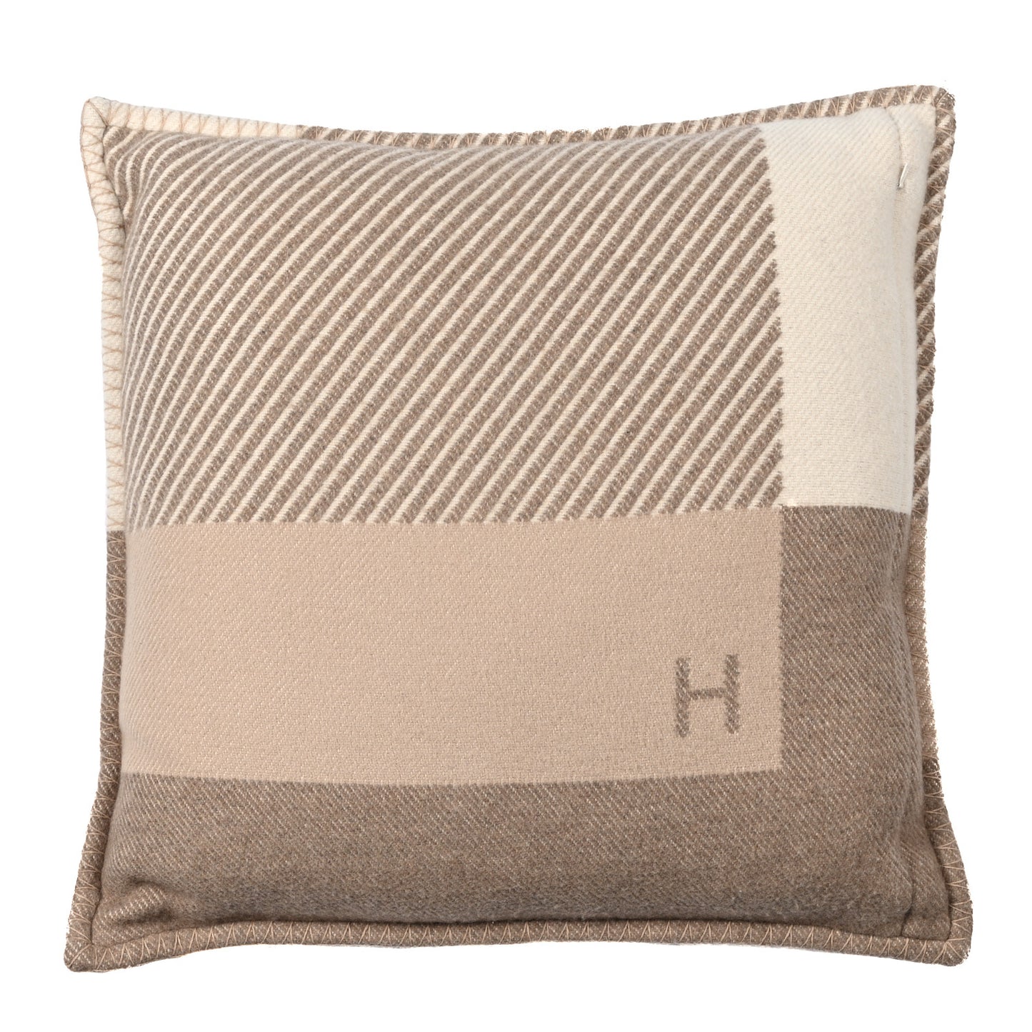 Wool Cashmere H Riviera Pillow Seigle