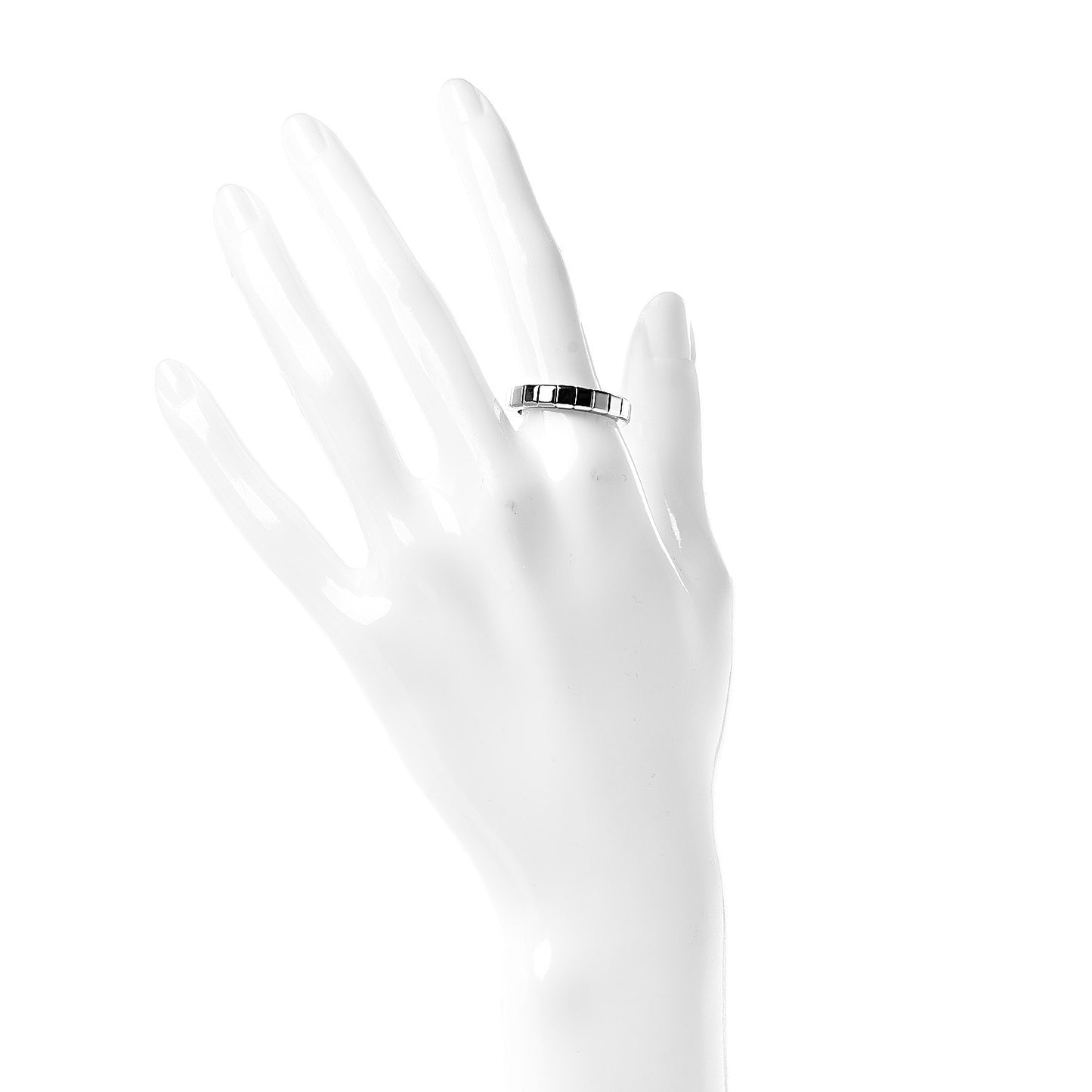 18K White Gold Ice Cube Band Ring 58 8.5