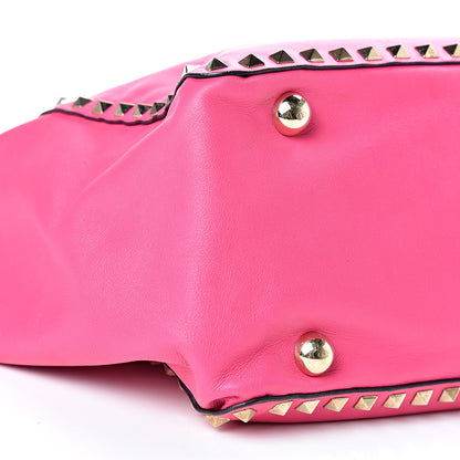 Valentino Garavani Vitello Medium Rockstud Tote Pop Fuxia 8 of 14