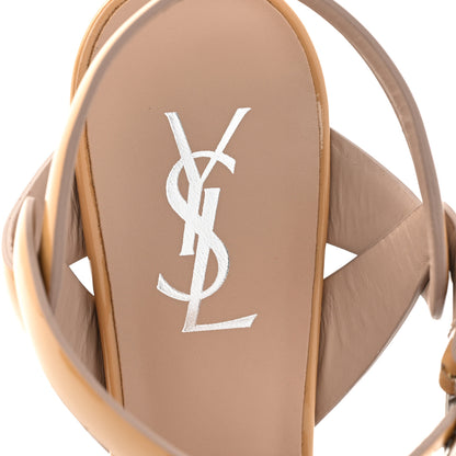 Saint Laurent Patent Tribute 105 Platform Sandals 38.5 Nude Powder 7 of 13
