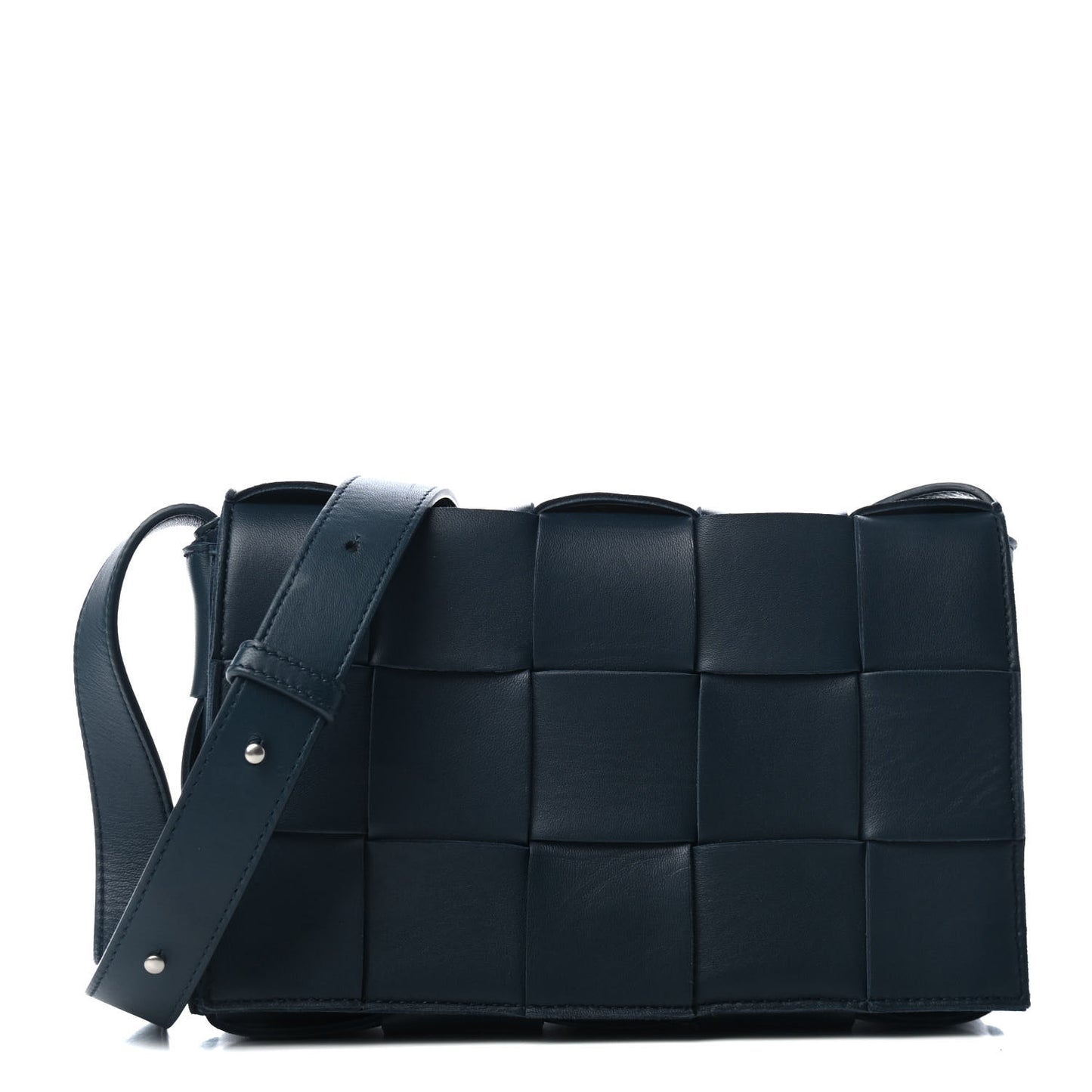 Nappa Maxi Intreccio Cassette Bag Petrol Blue