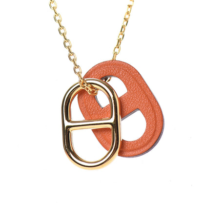 Hermes Swift O'Maillon Pendant Necklace Orange 4 of 5