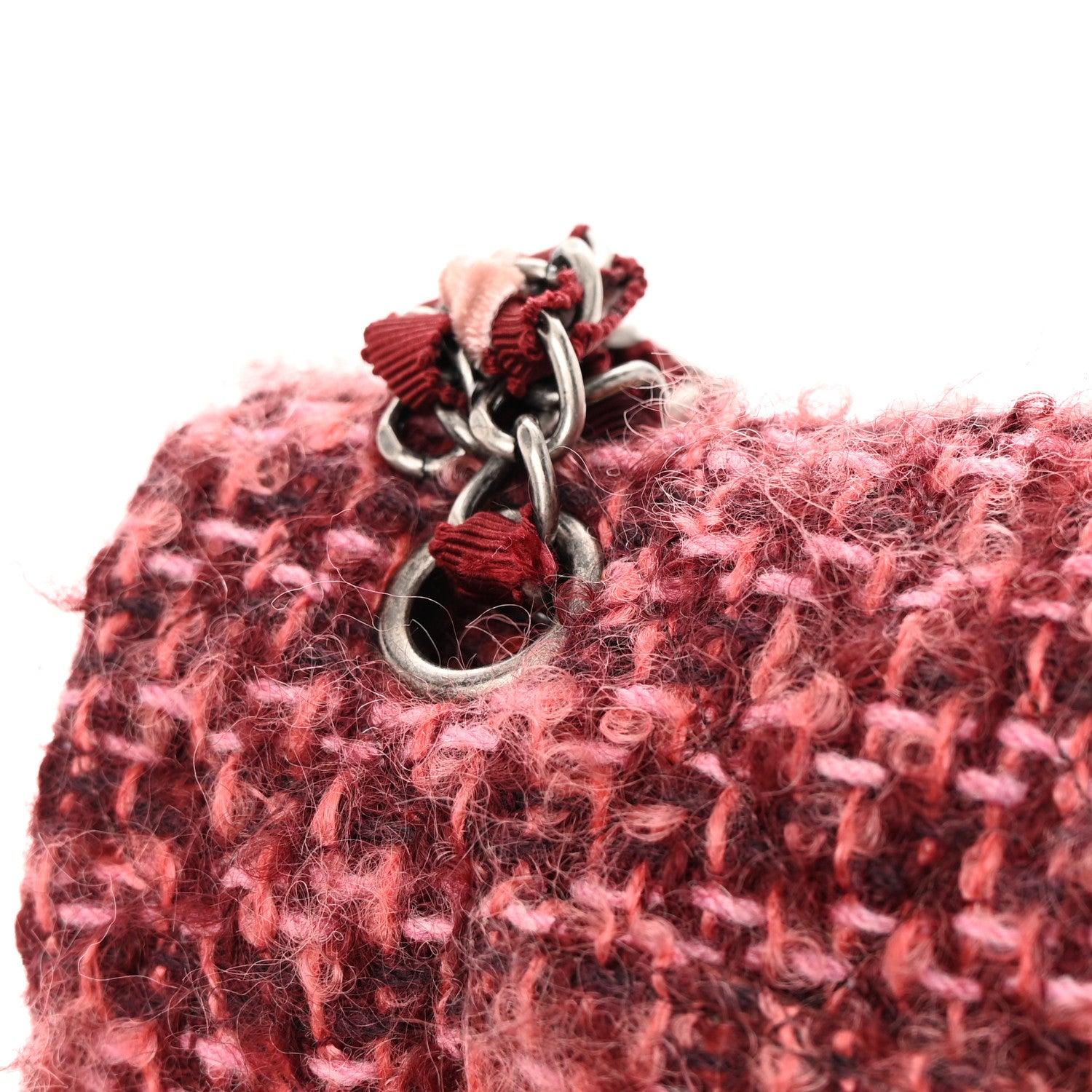 Chanel Tweed Quilted Medium Double Flap Red 13 of 14