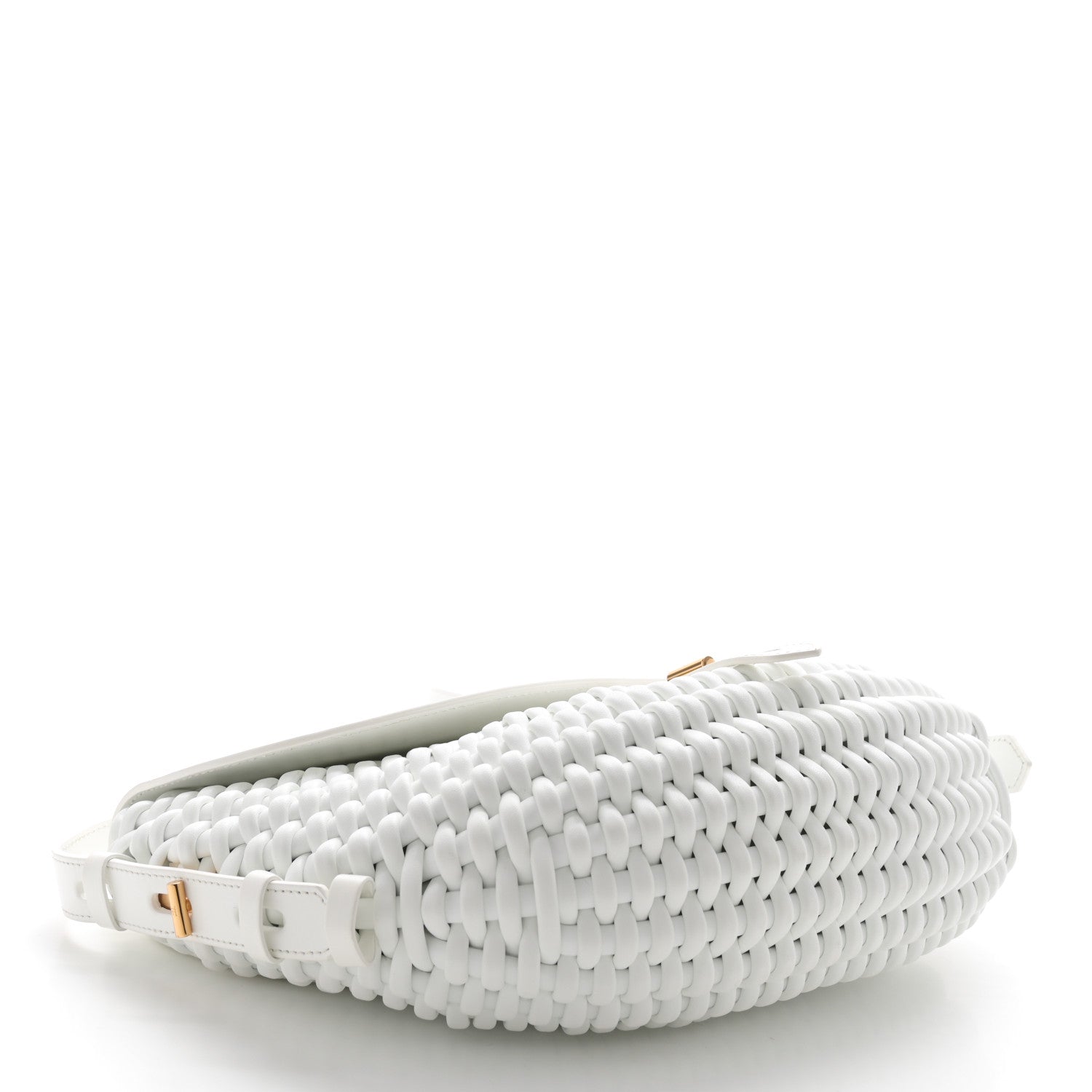 Tom Ford Calfskin Woven T-Twist Crossbody White 4 of 13