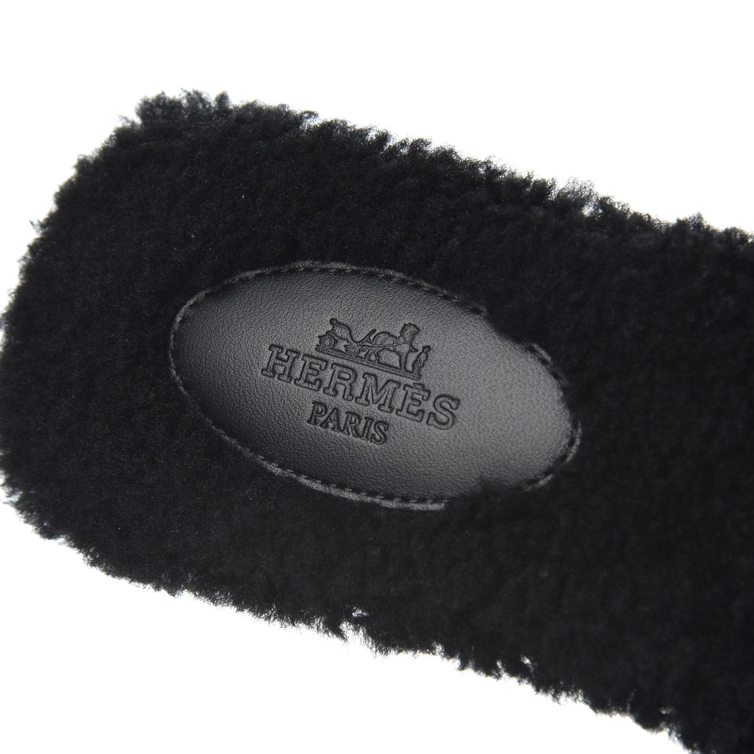 Hermes Woolskin Oran Sandals 39.5 Black 6 of 12