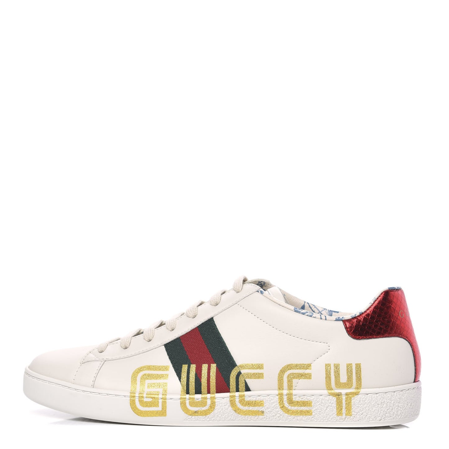 X SEGA Calfskin Ayers Web Guccy Womens Ace Sneakers 40.5 White