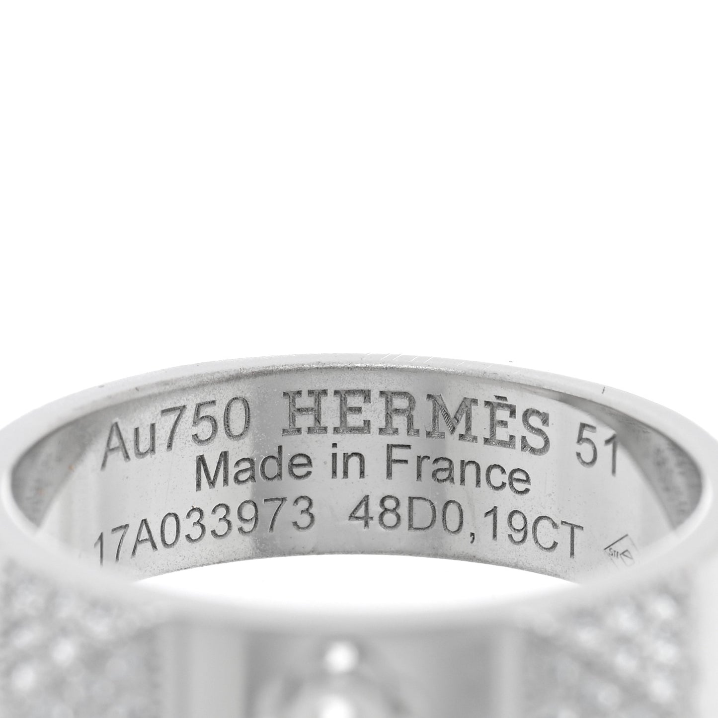 18K White Gold Diamond Collier De Chien PM Ring 51 5.75