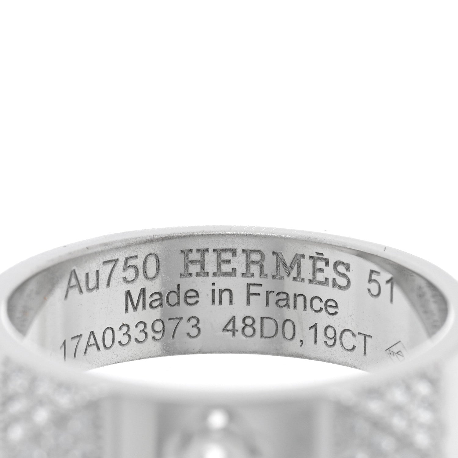 Hermes 18K White Gold Diamond Collier De Chien PM Ring 51 5.75 4 of 5