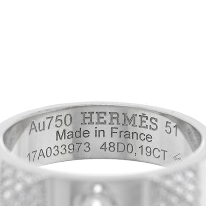 Hermes 18K White Gold Diamond Collier De Chien PM Ring 51 5.75 4 of 5