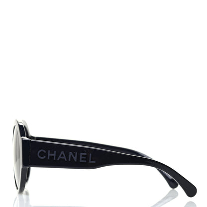 Chanel Acetate Round Sunglasses 5410 Black 3 of 8