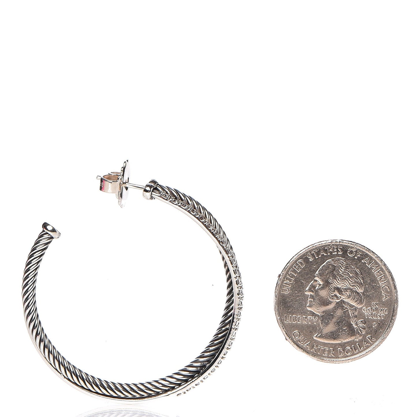 Sterling Silver Diamond Extra Large Crossover Hoop Earrings