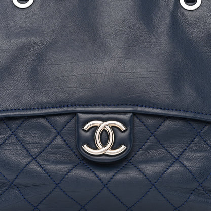 Chanel Calfskin Large Front Flap Tote Navy 10 of 13