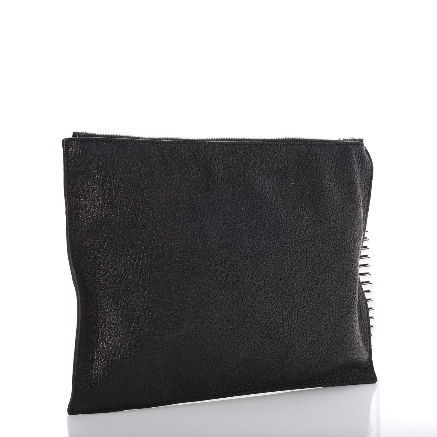 MCQ by Calfskin Zipped Pouch Black
