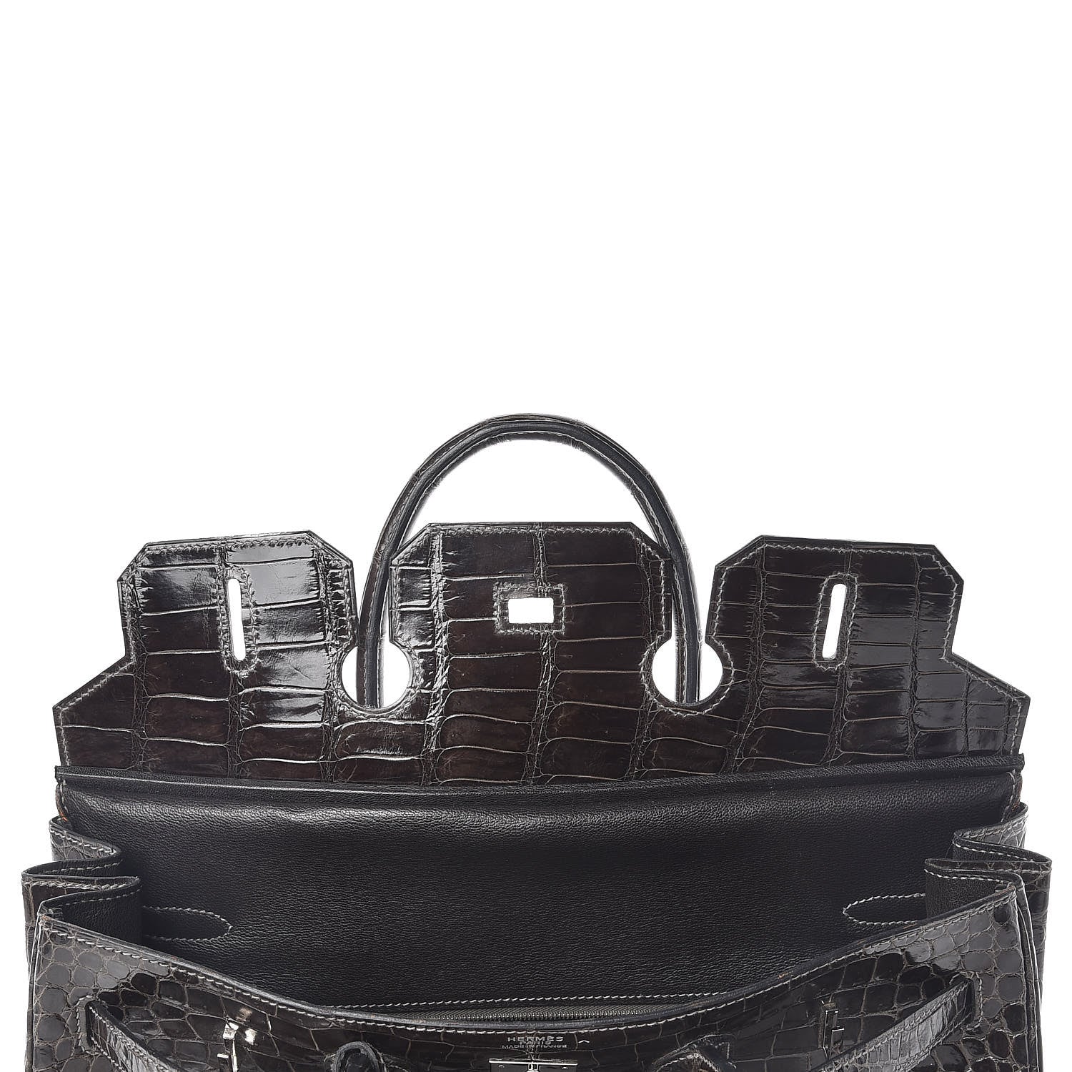 Hermes Shiny Porosus Crocodile Birkin 35 Graphite 19 of 38