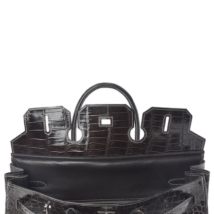 Hermes Shiny Porosus Crocodile Birkin 35 Graphite 19 of 38
