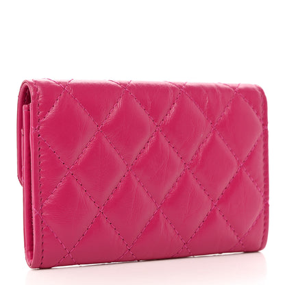 Chanel Aged Calfskin Quilted Reissue Flap Card Holder Fuchsia 3 of 8