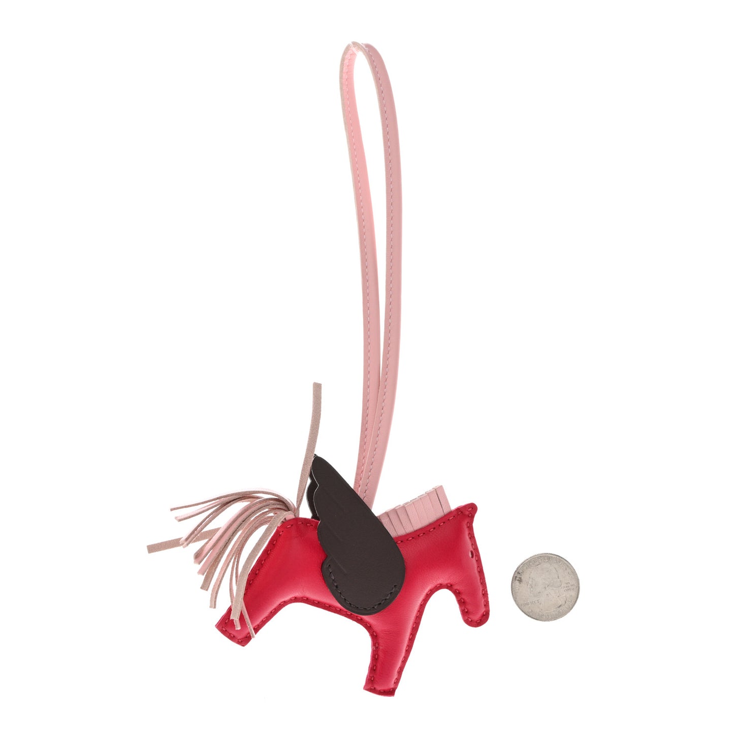 Milo Lambskin Grigri Rodeo Pegase Horse Bag Charm PM Framboise Rose Sakura Rouge Sellier