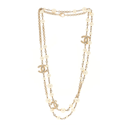 Chanel Pearl CC Long Necklace Light Gold 3 of 4