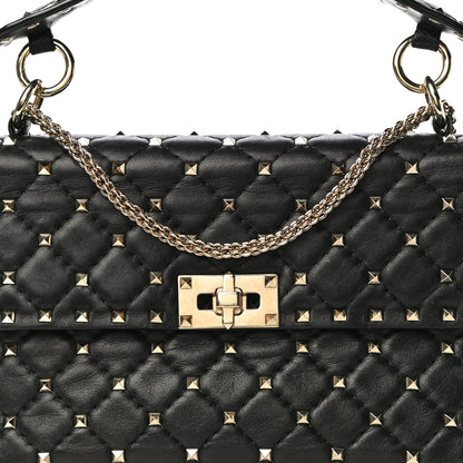Valentino Garavani Lambskin Medium Rockstud Spike Shoulder Bag Black 7 of 11