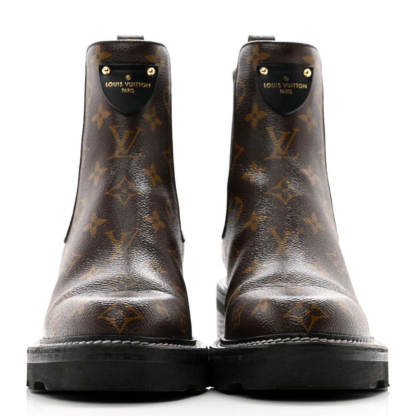 Patent Monogram LV Beaubourg Ankle Boots 41 Black