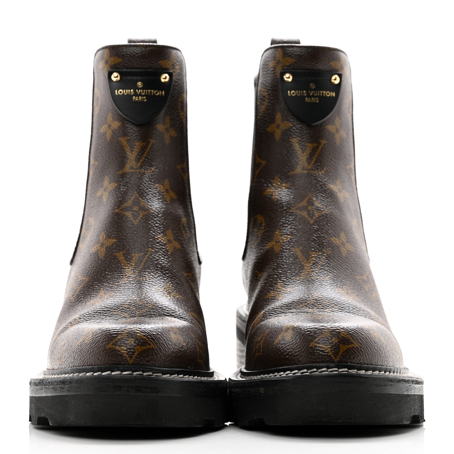Louis Vuitton Patent Monogram LV Beaubourg Ankle Boots 41 Black 2 of 11