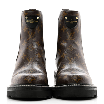 Louis Vuitton Patent Monogram LV Beaubourg Ankle Boots 41 Black 2 of 11
