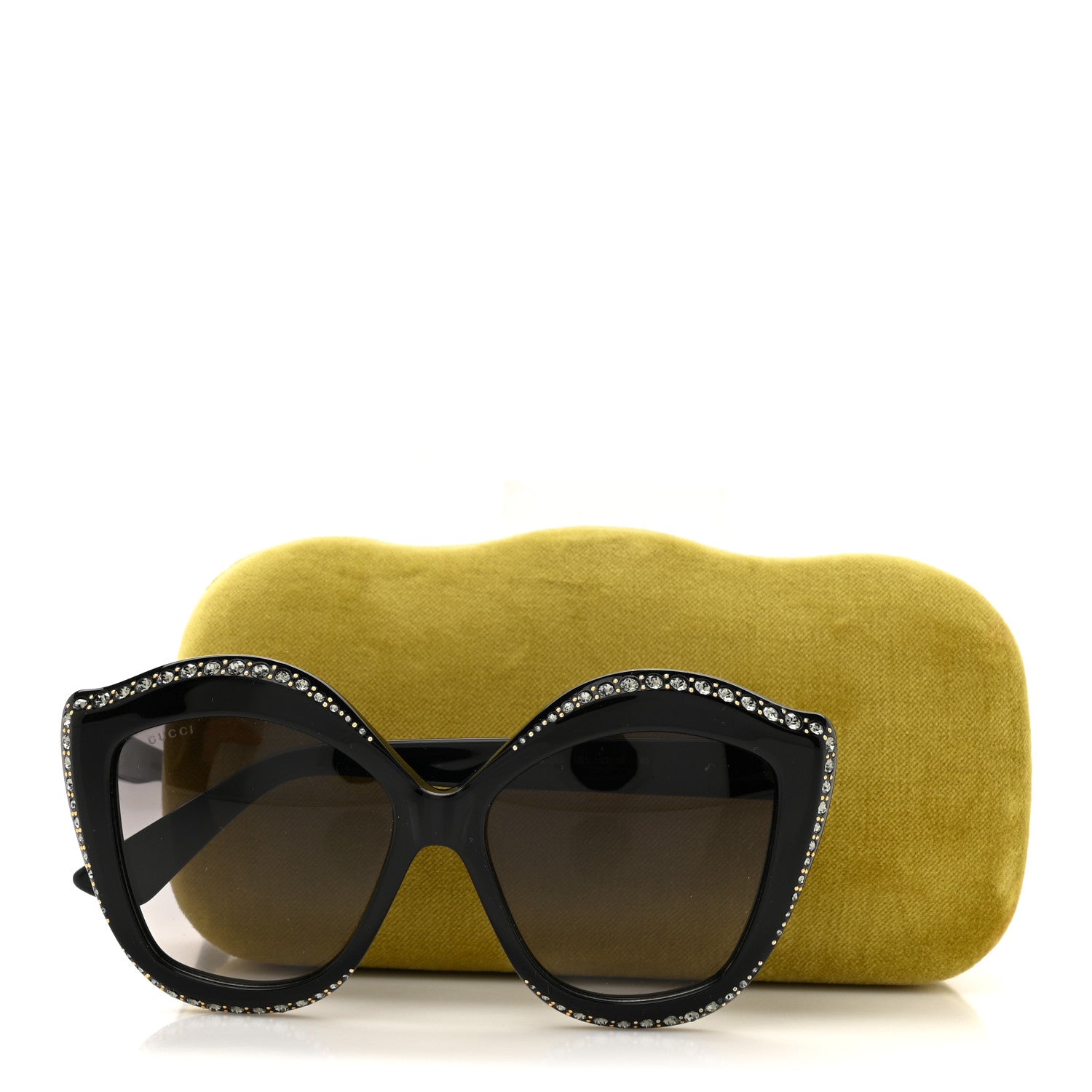 Gucci Crystal Cat Eye Sunglasses GG0118S Black 8 of 8