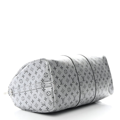 Louis Vuitton Metallic Monogram Keepall Bandouliere 50 Silver 3 of 10