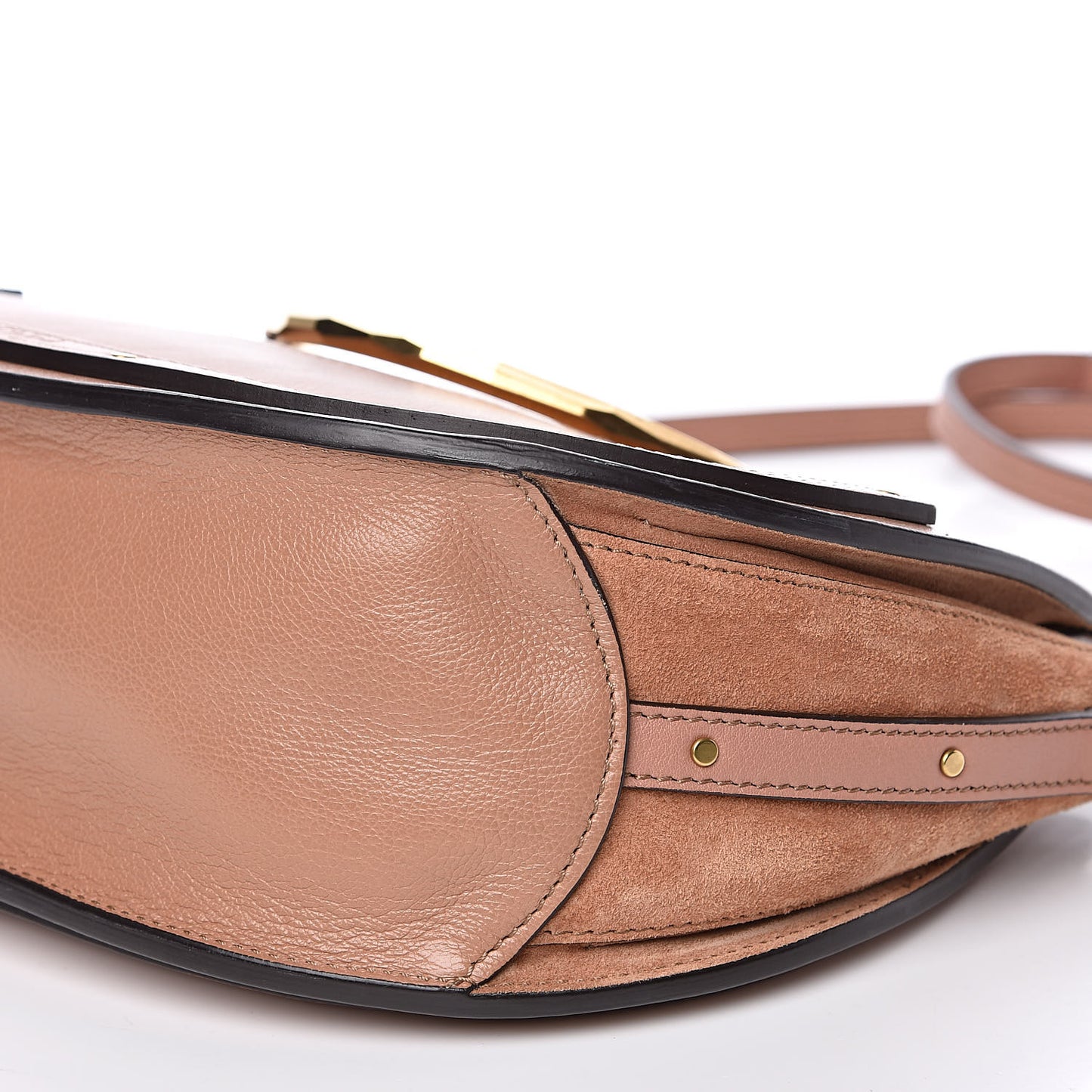 Calfskin Suede Medium Pixie Shoulder Bag Nougat
