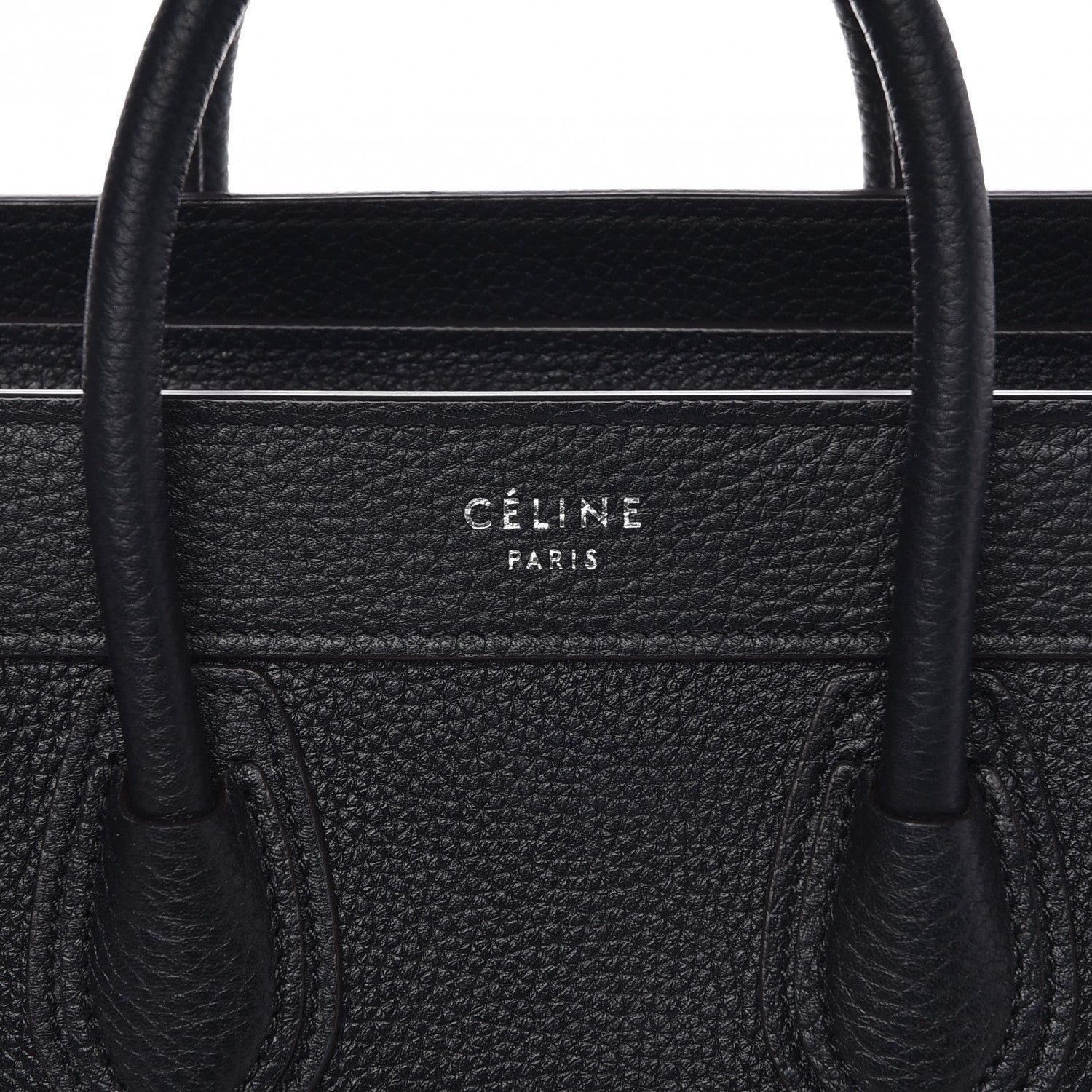 Celine Drummed Calfskin Nano Luggage Black 8 of 13