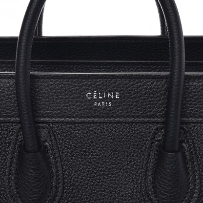 Celine Drummed Calfskin Nano Luggage Black 8 of 13