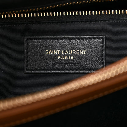 Saint Laurent Calfskin Y Quilted Monogram Medium Loulou Chain Satchel Dark Natural 6 of 13