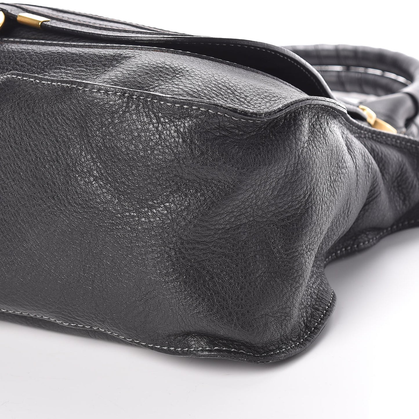 Calfskin Large Marcie Satchel Black