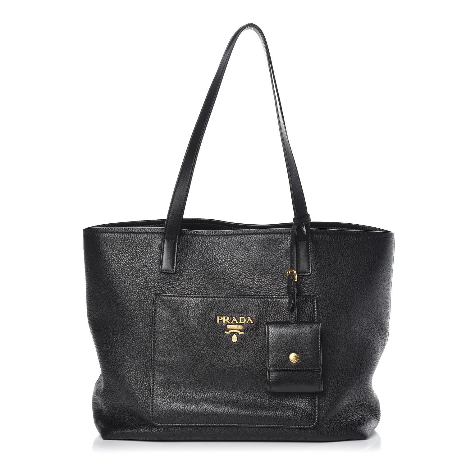 Prada Vitello Daino Pocket Shopping Tote Black 1 of 7