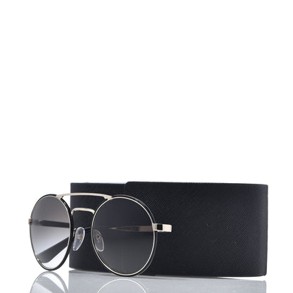 Prada Round Sunglasses SPR 51S Black Silver 8 of 8