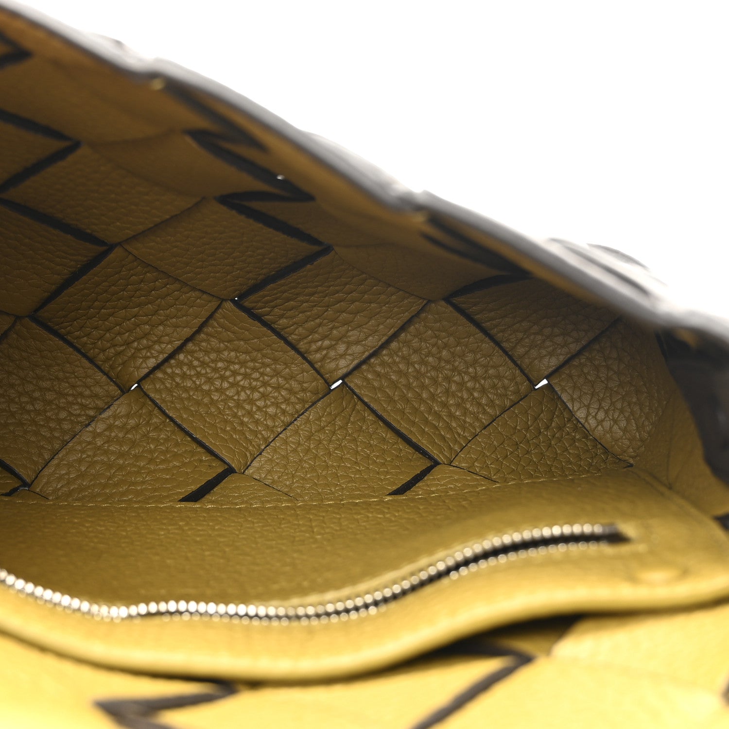 Bottega Veneta Grained Calfskin Intreccio Small Diago Crossbody Bag Fudge Limonite 5 of 9