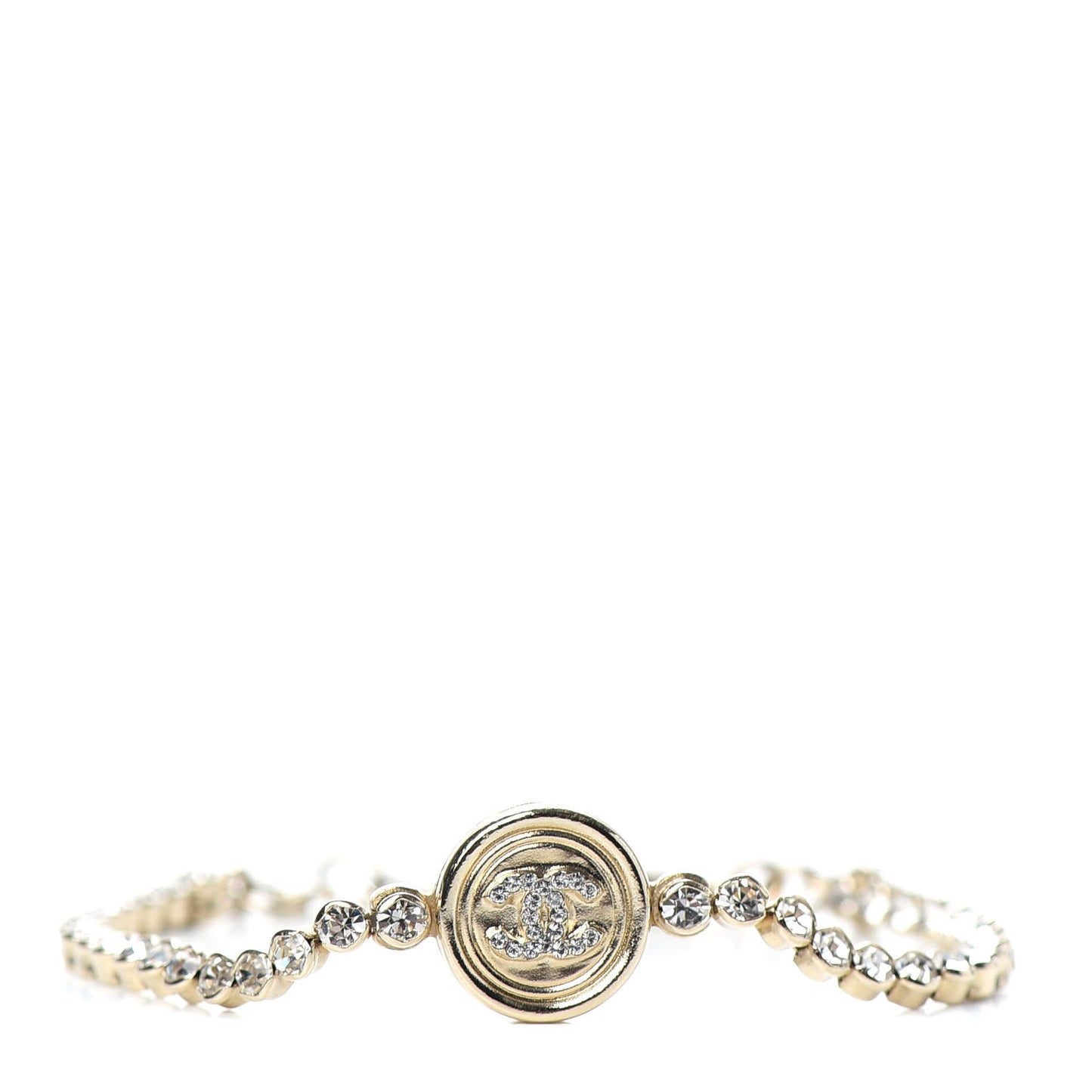 Crystal CC Chain Bracelet Gold