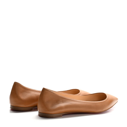 Christian Louboutin Shiny Nappa Ballalla Flats 38 Cafe Creme 5 of 8